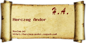 Herczeg Andor névjegykártya