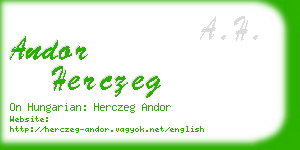 andor herczeg business card
